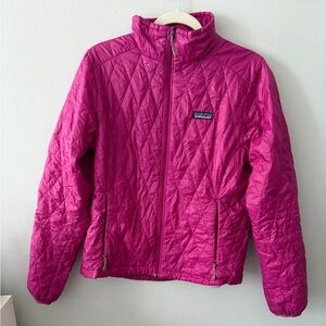 Patagonia Girls' Bright Fuchsia Quilted Lightweight Puffer Jacket